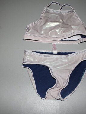 Silver & Blue 2 Pcs Justice Swimsuit Size 7